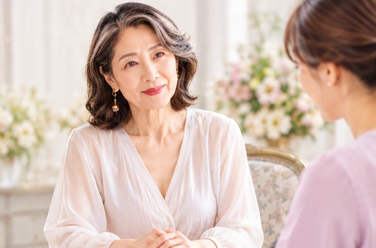 古城菜々と占い師のインタビュー風景